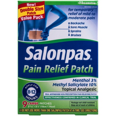 SALONPAS PAIN RELIEVING PATCH LARGE 9CT