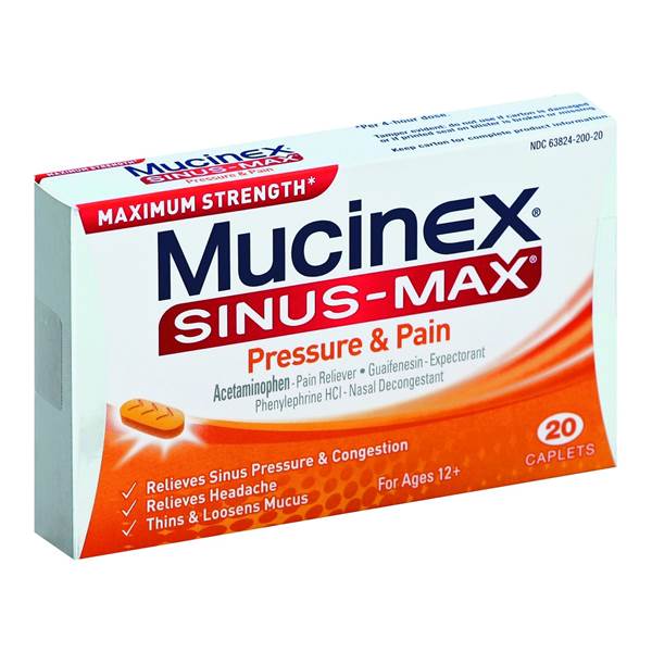 MUCINEX SINUS-MAX PRS PN & CGH CPL 20CT