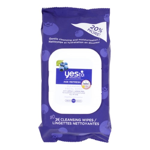YES TO FACIAL WIPES BLUEBERRIES 30CT