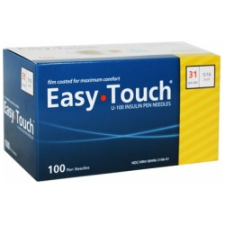 EASY TOUCH PEN NEEDLE 31G 1/4" 100CT