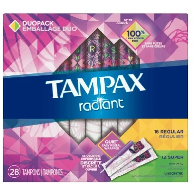 TAMPAX RADIANT DUO PACK 28CT