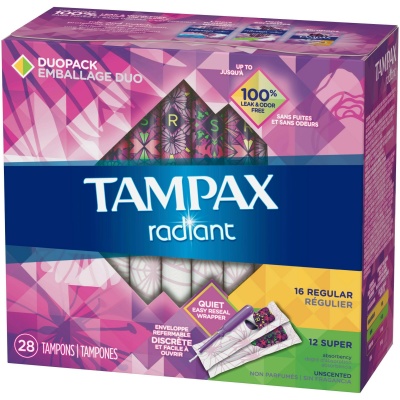 TAMPAX RADIANT DUO PACK 28CT