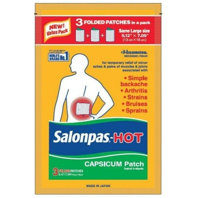 SALONPAS 3CT HOT CAPSICUM PATCH 12X3