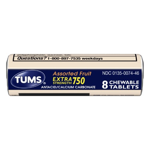 TUMS EXTRA TABLET FRUIT SINGLE 12X8CT