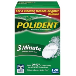 POLIDENT 3 MINUTE TABLET MINT 120CT