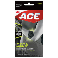 ACE KINESIOLOGY ELBOW ADHSV SUPPORT 3CT