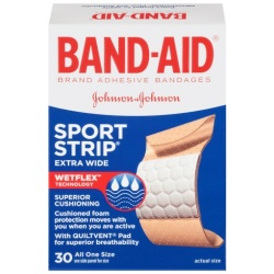 BAND AID SPORT STRIP EXTRA WIDE 1SZ 30CT