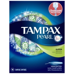 TAMPAX PEARL SUPER UNSCENTED 18CT