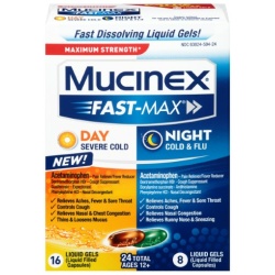 MUCINEX FAST MAX DY/NT CLD&FLU LGL 24CT