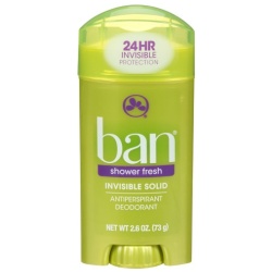 BAN INVISIBLE SOLID SHOWER FRESH 2.6OZ