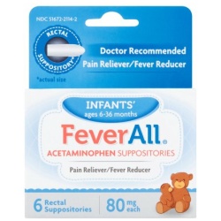 FEVERALL ACETAMINOPHEN 80MG SUP 6CT