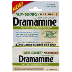 DRAMAMINE NON DROWSY NATURALS CAP 18CT