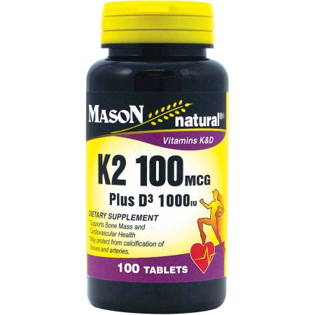 MASON VITAMIN K2 100MCG& D3 1000IU TAB 100CT