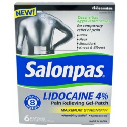 SALONPAS LIDOCAINE 4% PATCHES 6CT