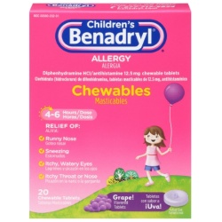 BENADRYL CHILD ALLERGY GRAPE CHWTAB 20CT
