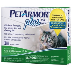 PET ARMR PLUS FLEA TICK CAT + 1.5LB 3CT