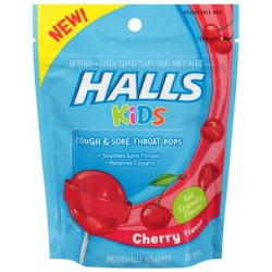 HALLS KIDS POPS BAG CHERRY 10PC