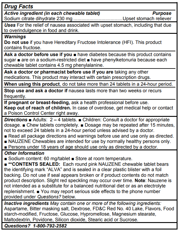 Nauzene Motion Sickness Chewable Tab 42ct Wholesale Supplier 🛍️ Alva