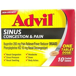 ADVIL SINUS CONGESTION AND PAIN TAB 10CT
