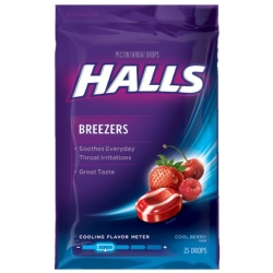 HALLS BREEZERS BAG S/F COOL BERRY 20CT