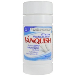 vanquish pain reliever, 100 caplets
