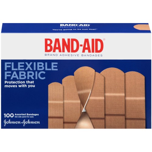BAND AID FLEXIBLE FABRIC ASST 100CT