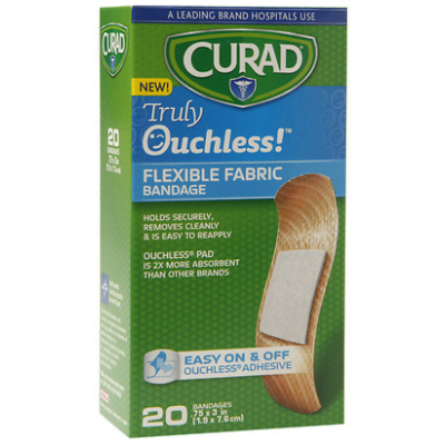 CURAD OUCHLESS SILICONE 3/4"X3" 20CT