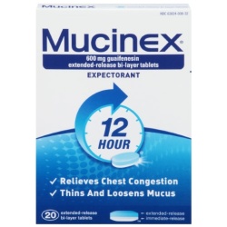 MUCINEX EXPECTORANT TABLET 20CT