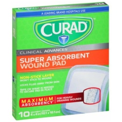 CURAD SUPER ABSRB N/A WOUND PAD 4X4 10CT