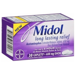 MIDOL LONG LASTING RELIEF 650MG CPL 20CT