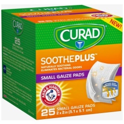 CURAD A&H SOOTHE PLUS GAUZE PAD 2X2 25CT