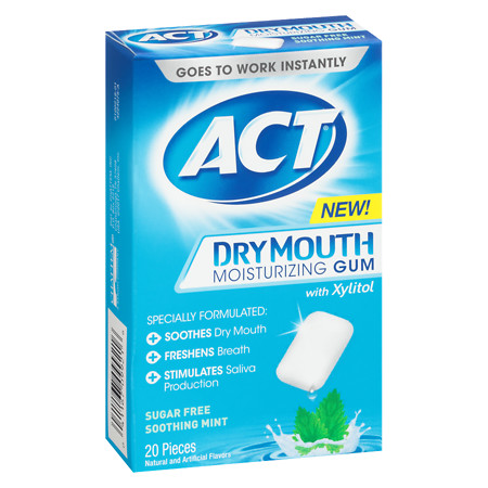 ACT DRY MOUTH SOOTHING MINT GUM 20CT