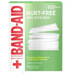 Band-Aid First Aid 3X4 in Nonstick Pads 10 ct hurt-free non-stick pads