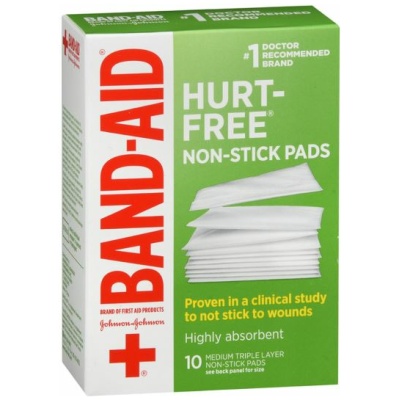 BAND-AID® Brand HURT-FREE® Non-stick Pads 2INX3IN, 10 COUNT