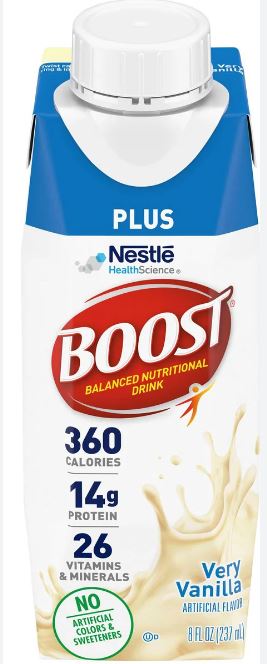 Boost Plus Very Vanilla Balanced Nutritional Drink, 8.01 Fluid Ounce -- 24 per case