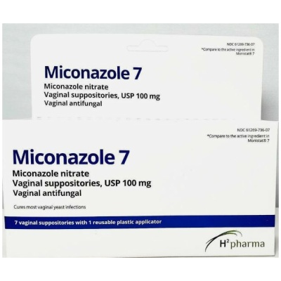 H2 Pharma Miconazole 7 Vaginal Suppositories 100 mg