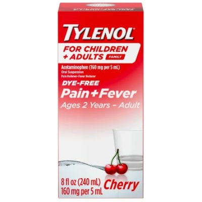 Tylenol Child & Adult Oral Suspension Pain & Fever, Acetaminophen, Cherry, 8 fl. oz