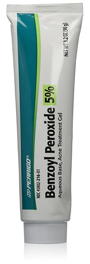 Perrigo Benzoyl Peroxide 5 Percent Large 90 gram Tube of Acne Treatment Gel UPC: 345802216014